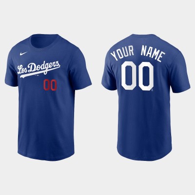 Los Angeles Dodgers Custom Men's Royal 2021 City Connect Name & Number Royal TShirt